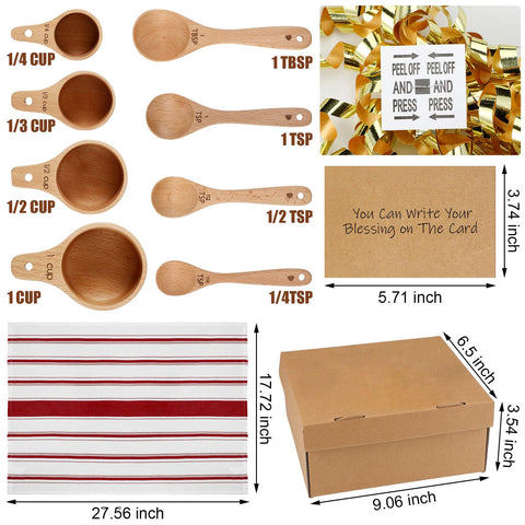 Reallnaive wooden measuring spoons with beech wood finish for precise measuring.