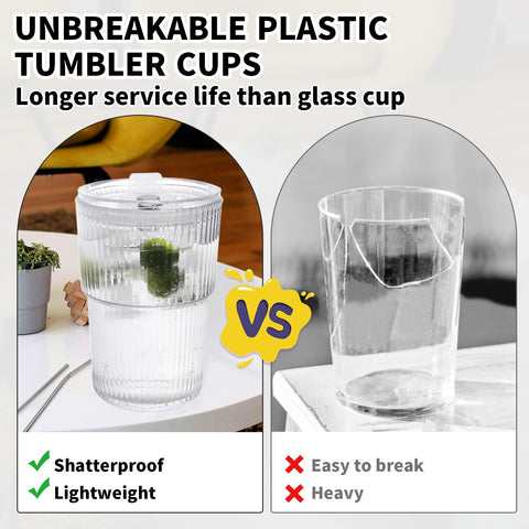 RÉΑLWÁY clear acrylic cups stackable for compact storage.