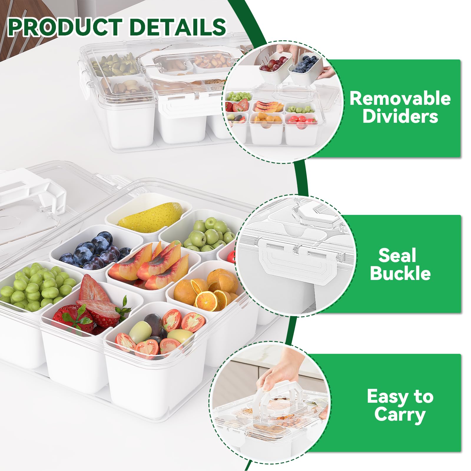 REBECAT three-pack divided trays offer versatile storage and convenient serving