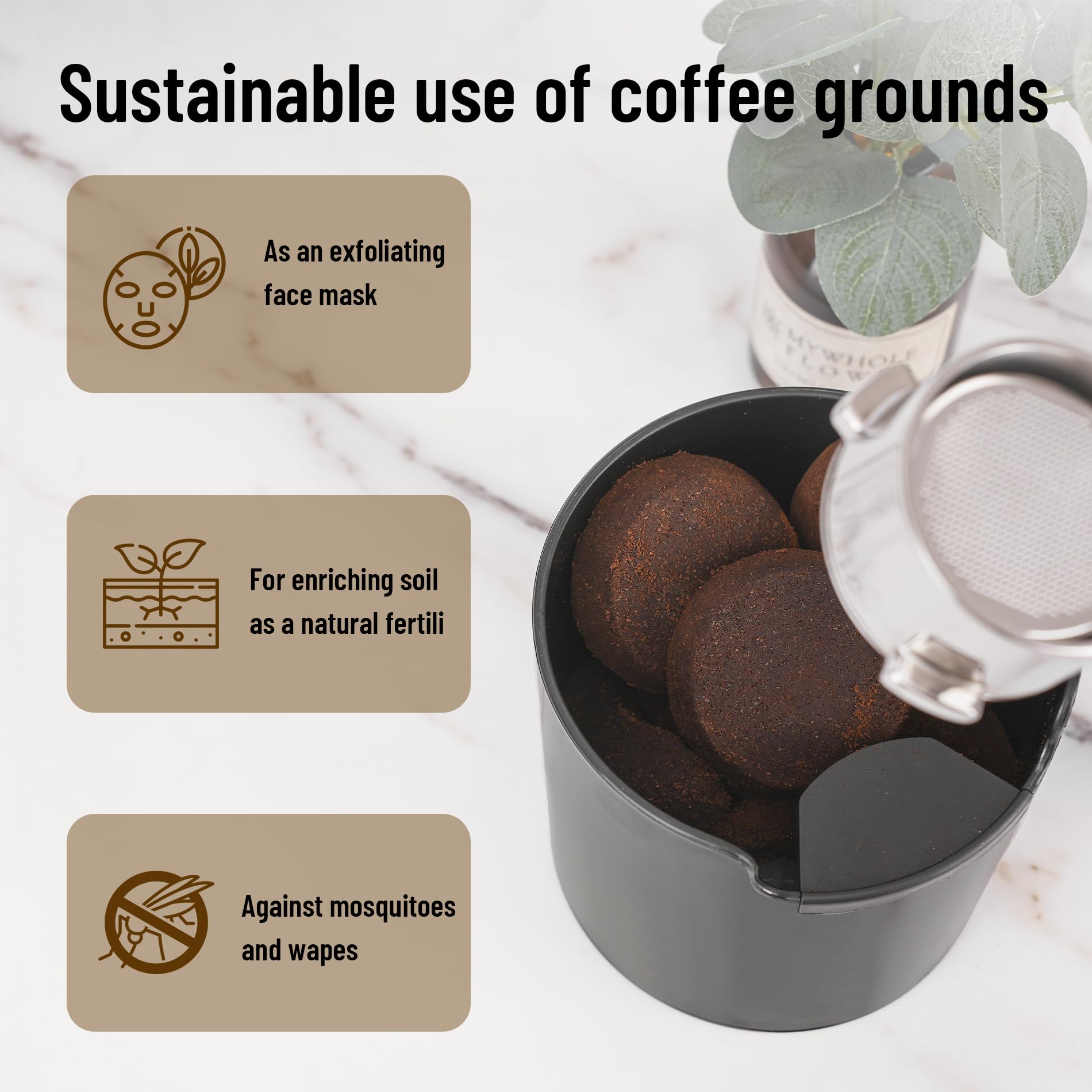 RECAPS Coffee Knock Box is dishwasher-safe for easy cleanup.