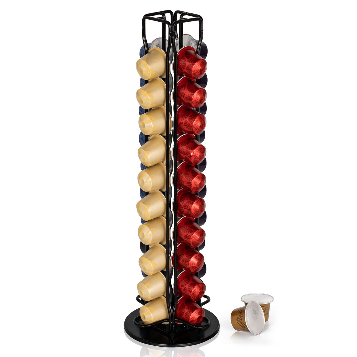 RECAPS coffee pod holder stand black keeps up to 40 OriginalLine capsules organized.
