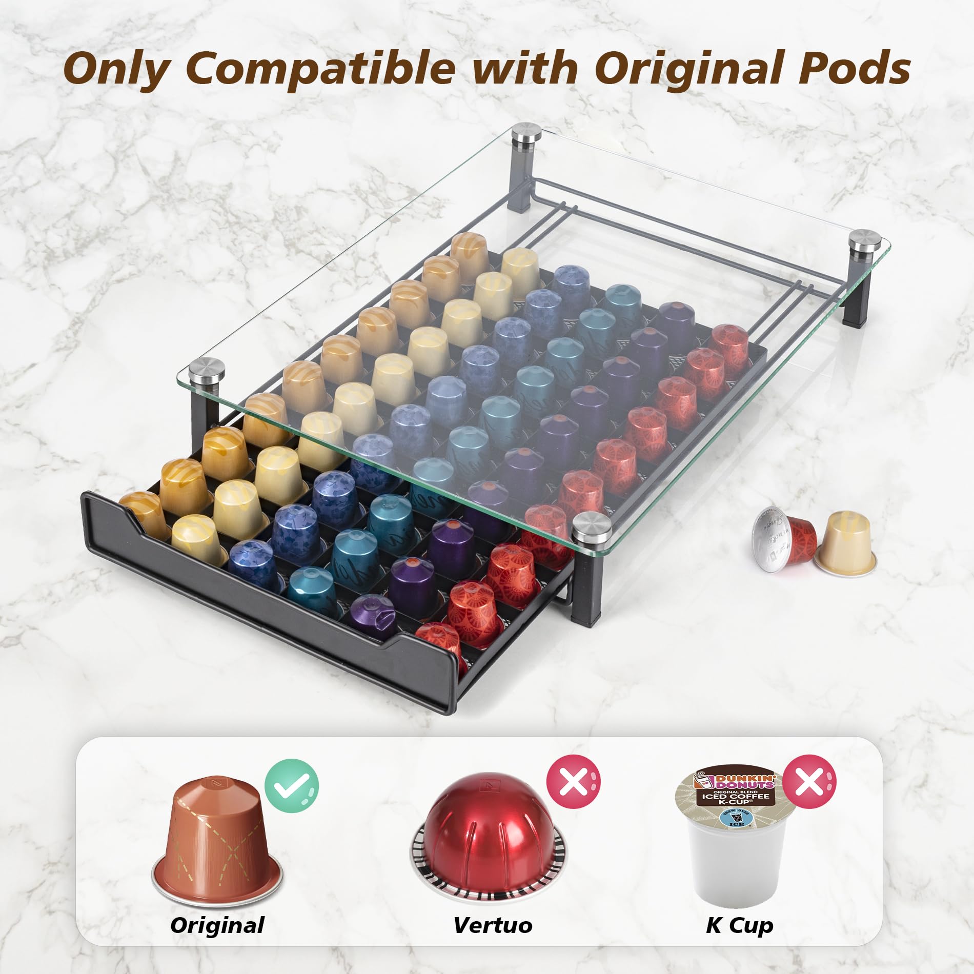 RECAPS drawer with anti-slip rail for smooth pull and push