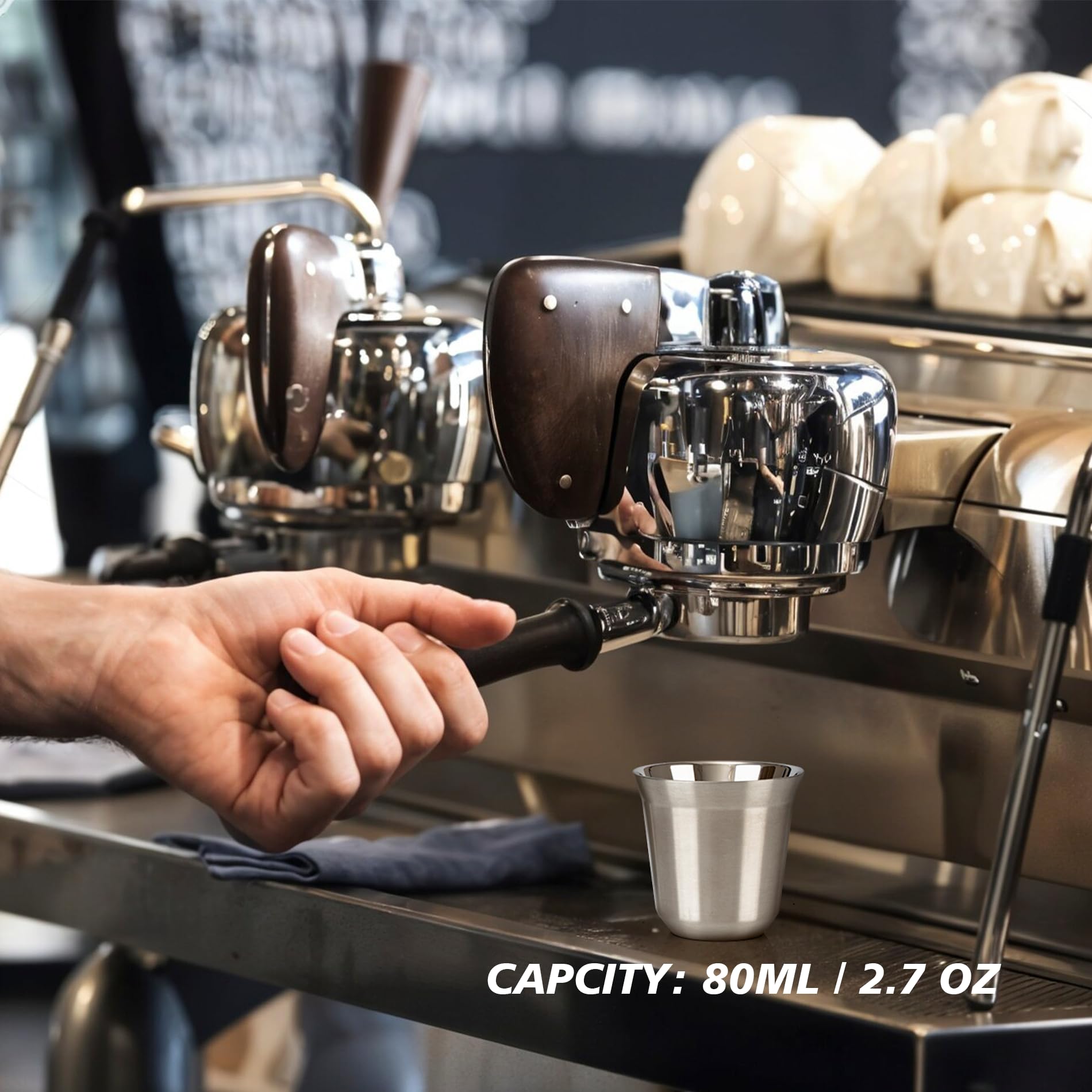 RECAPS 80ml espresso cups side view; compact demitasse for daily use.