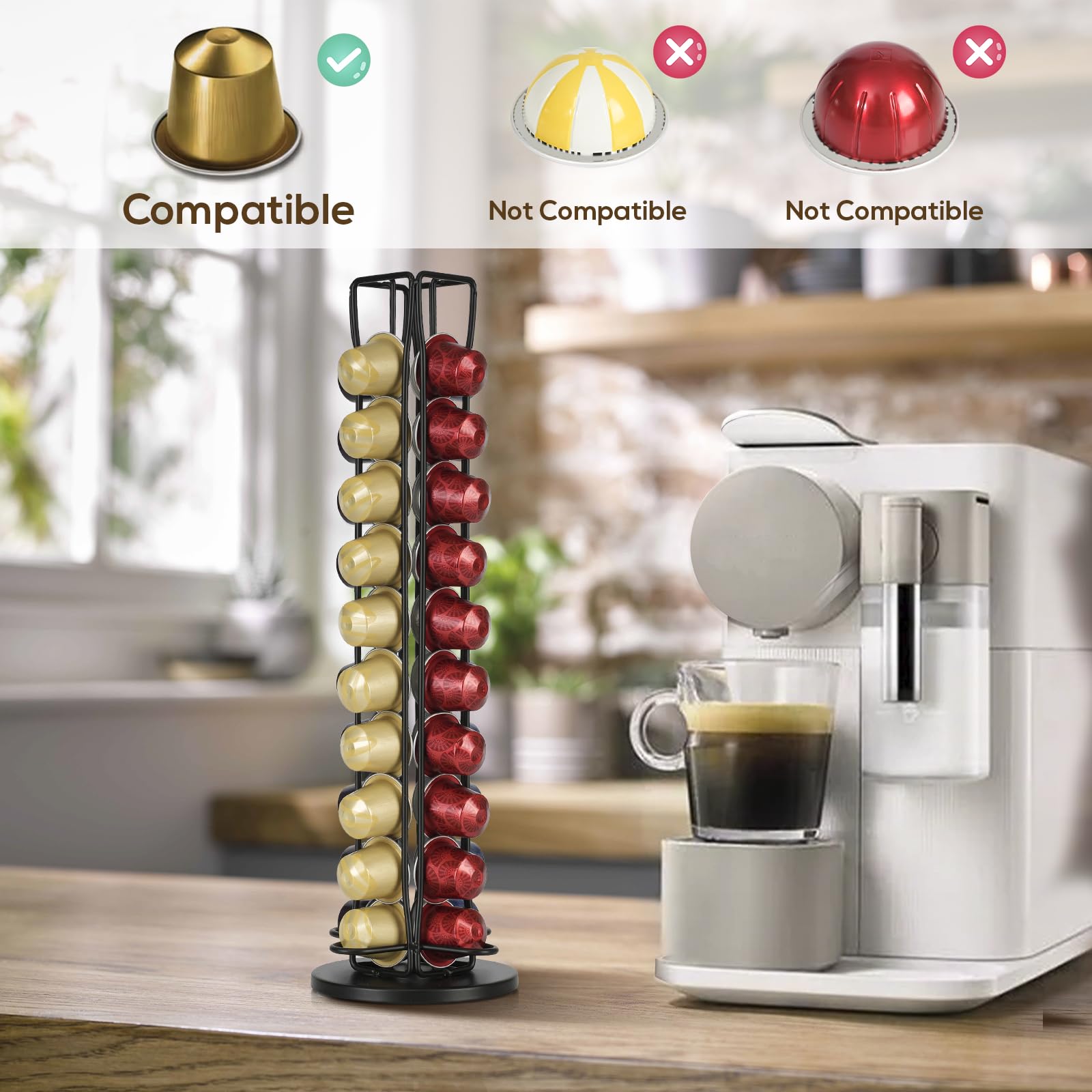 RECAPS rotating pod carousel provides 360-degree access for easy pod selection.