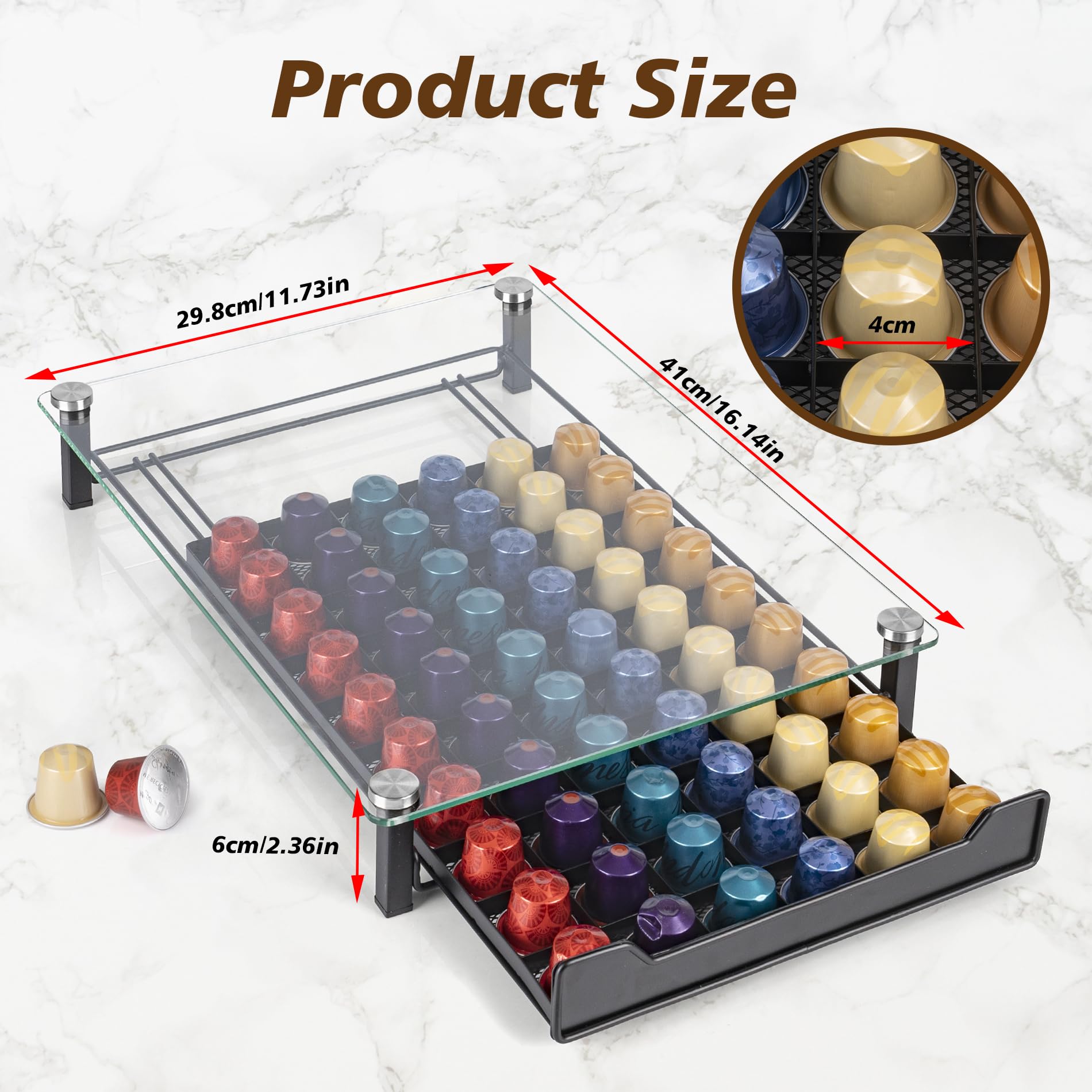 RECAPS solid metal frame provides sturdy support for the drawer and machine