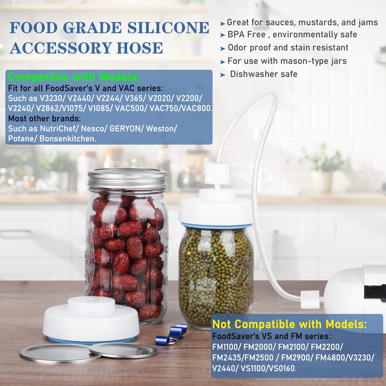 RECAT mason jar vacuum sealer kit regular-mouth preserves pantry staples securely.