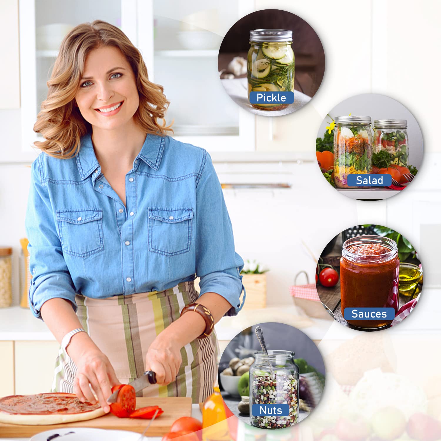 RECAT wide-mouth lids 86 mm ensure airtight seal for large jars.