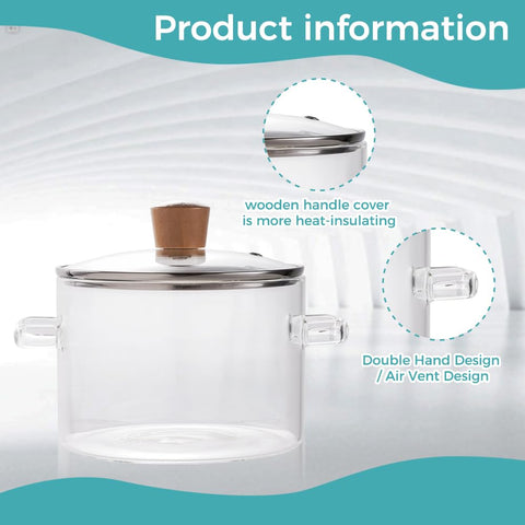 Recceng lab-grade thick glass pot demonstrates durable construction for daily cooking.