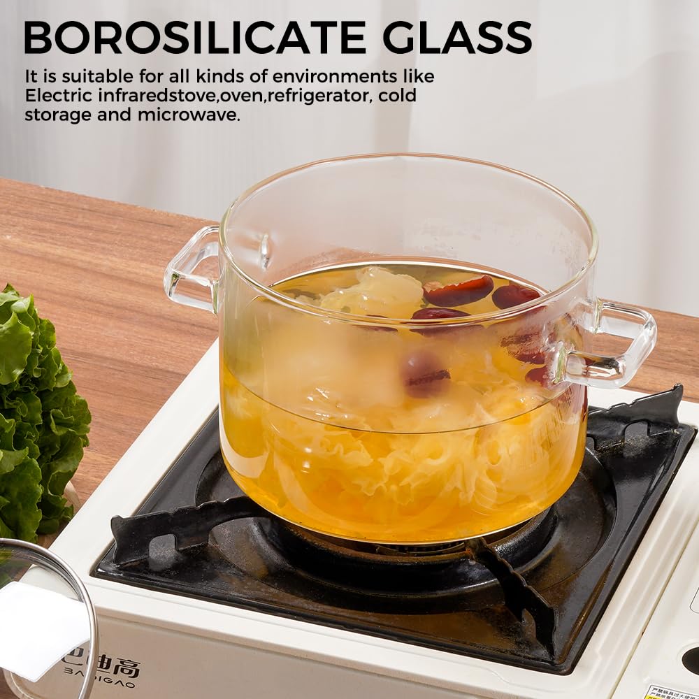 Recceng transparent glass cookpot lets you observe progress while cooking.