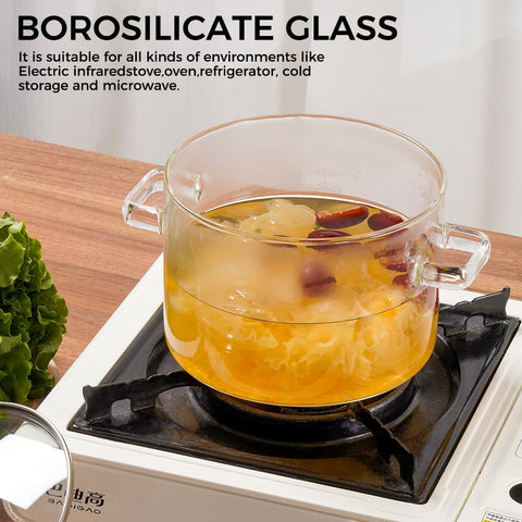 Recceng transparent glass cookpot lets you observe progress while cooking.