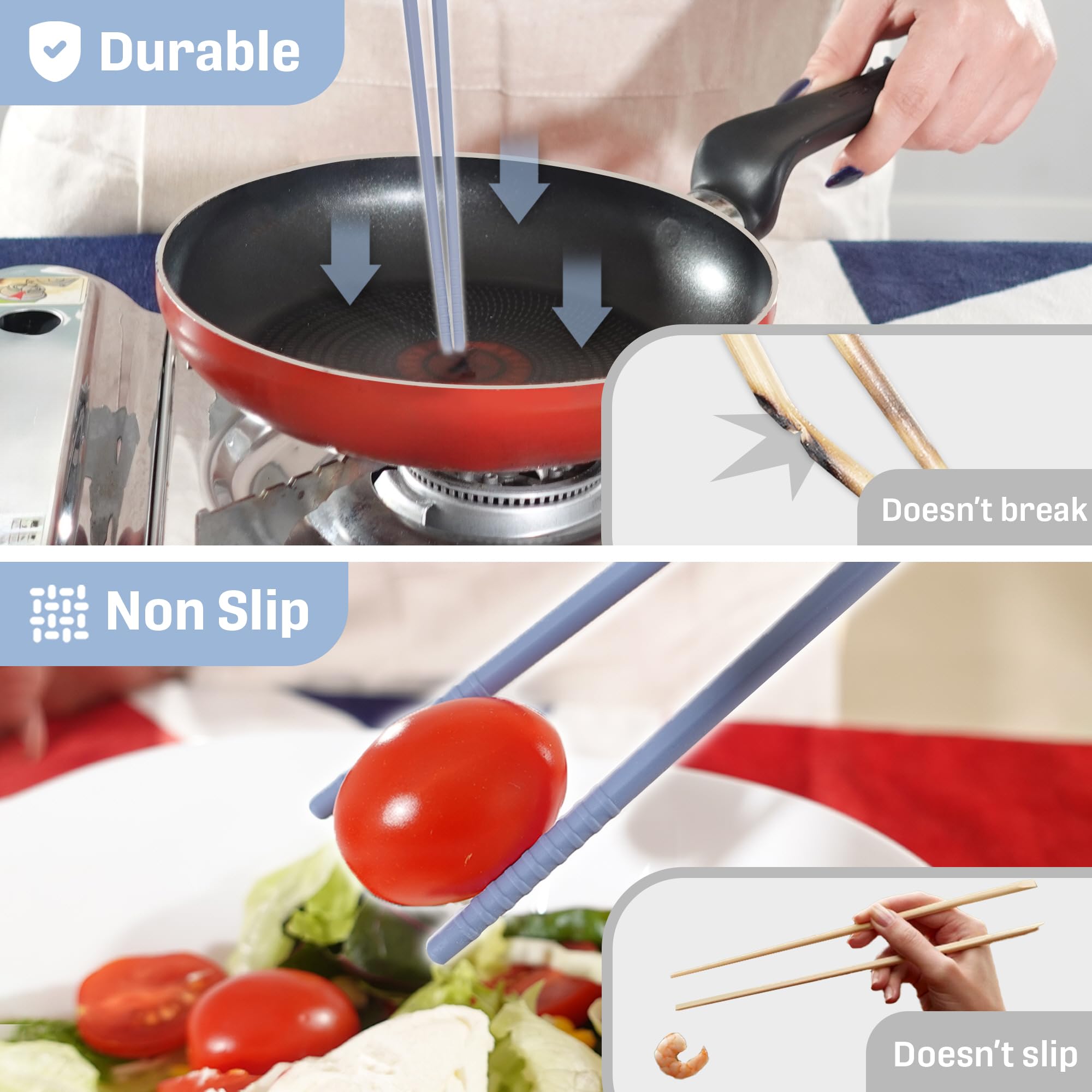 RECOHOME chopsticks suitable for Korean, Japanese, Chinese dishes