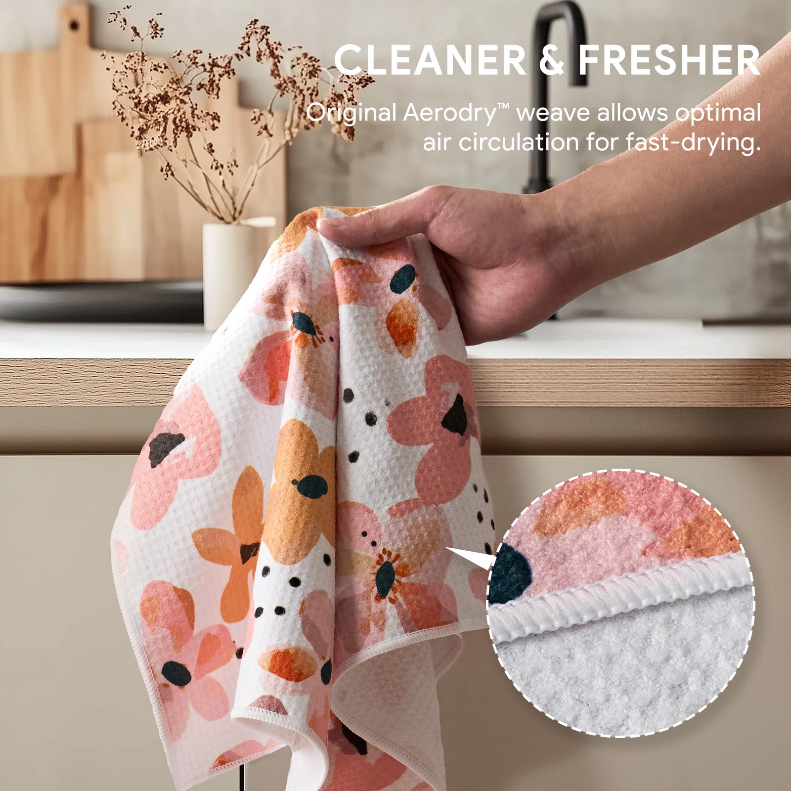 RECYCO aerodry weave fast-drying towels ideal for busy kitchens.
