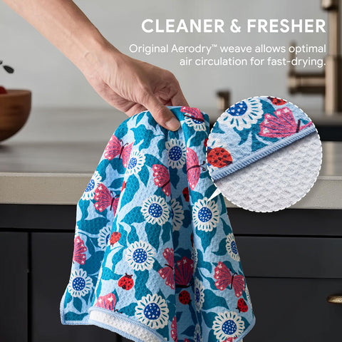 RECYCO waffle towel hanging loop for easy storage between uses