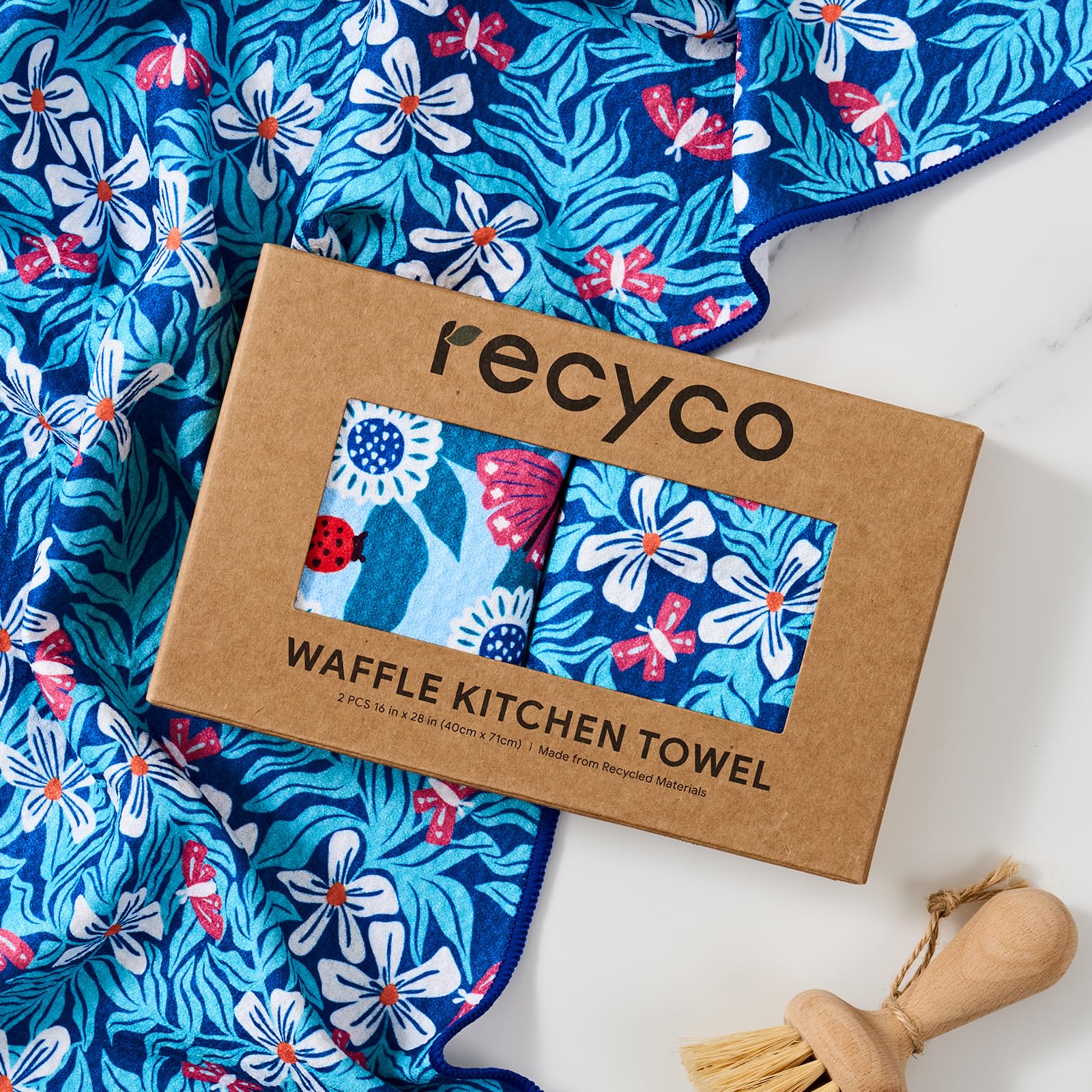 RECYCO waffle towel lightweight yet durable in a busy kitchen