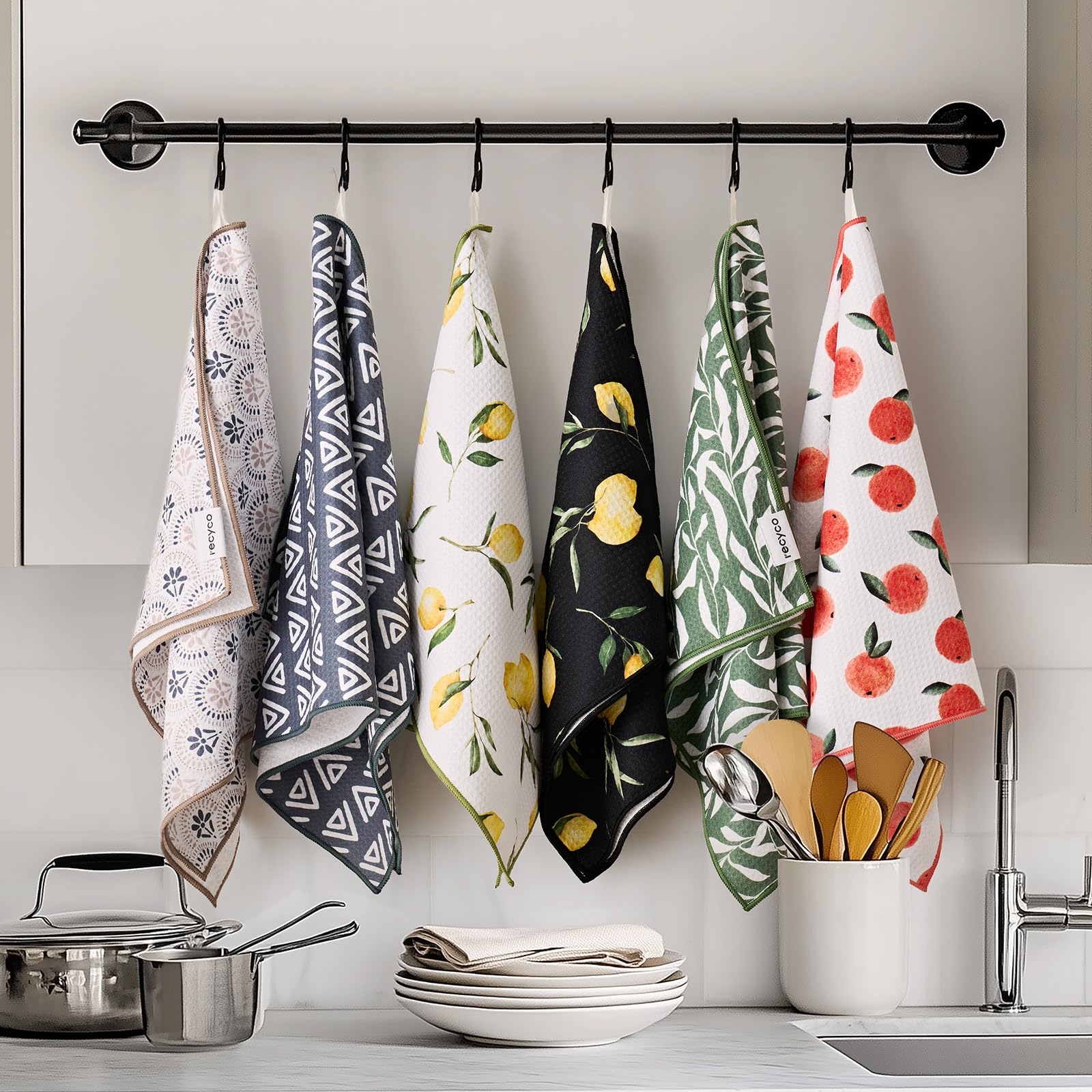 RECYCO Peachy Leaves color near sink setup for style.