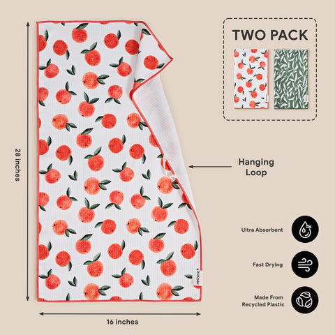 RECYCO waffle kitchen towel soft texture gentle on hands during drying.