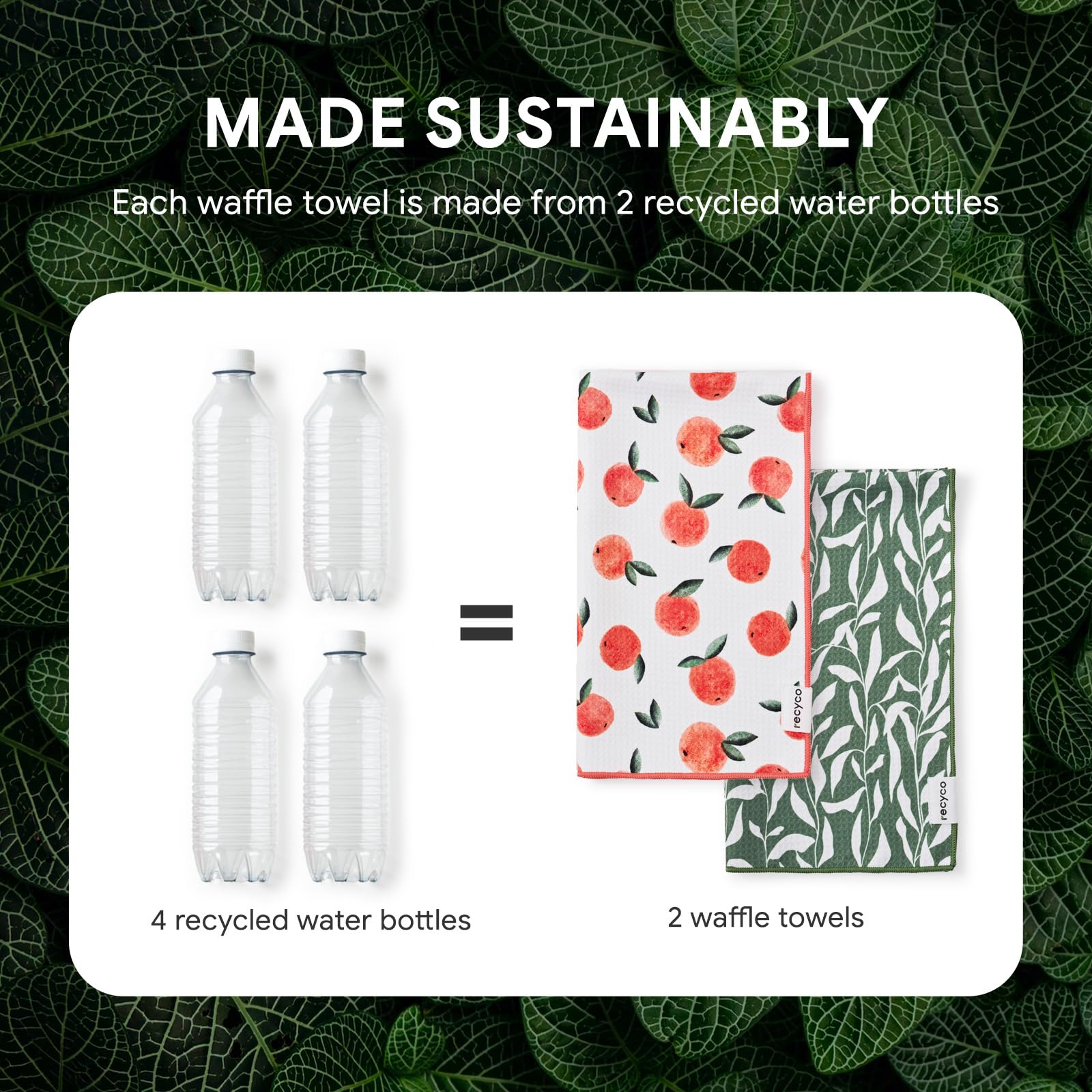 RECYCO waffle kitchen towel two-pack ready for busy kitchens.
