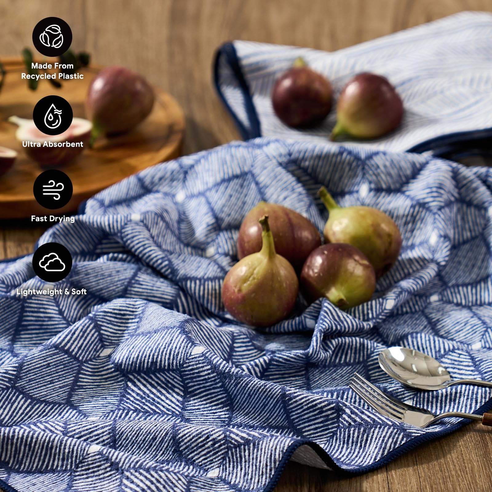 RECYCO waffle towel offers high absorbency for quick spill management.