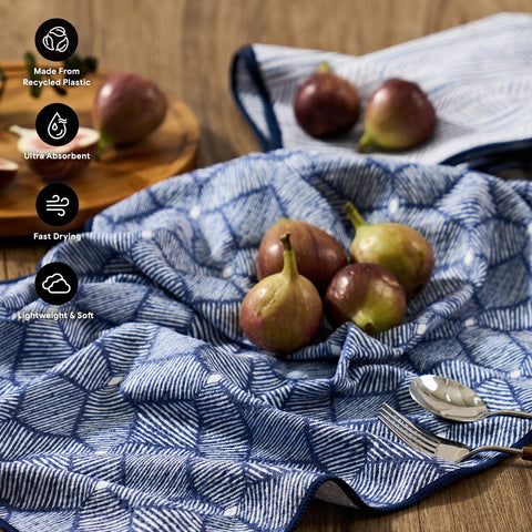 RECYCO waffle towel offers high absorbency for quick spill management.
