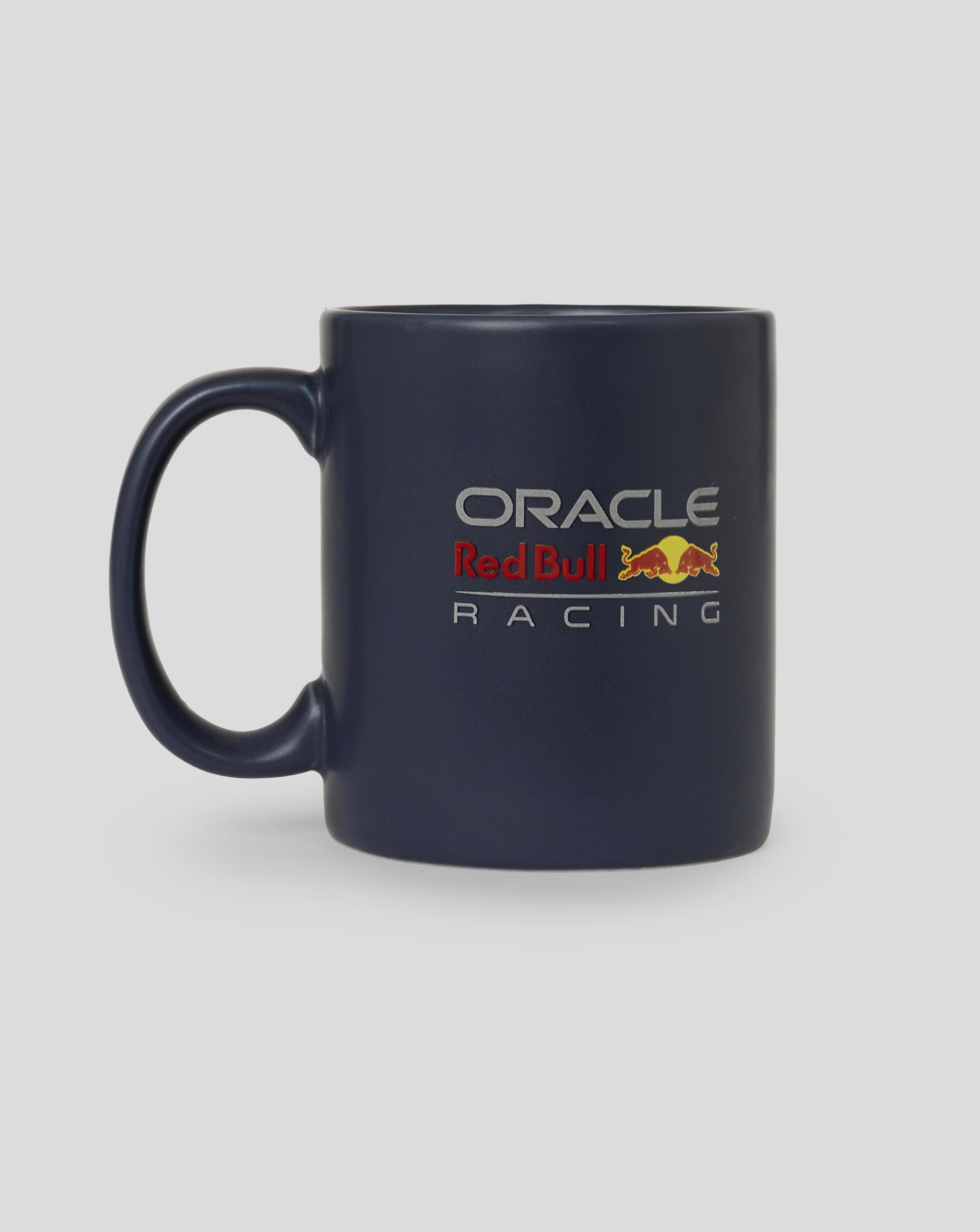 Red Bull Racing mug front view with full color team logo for bold desk presence