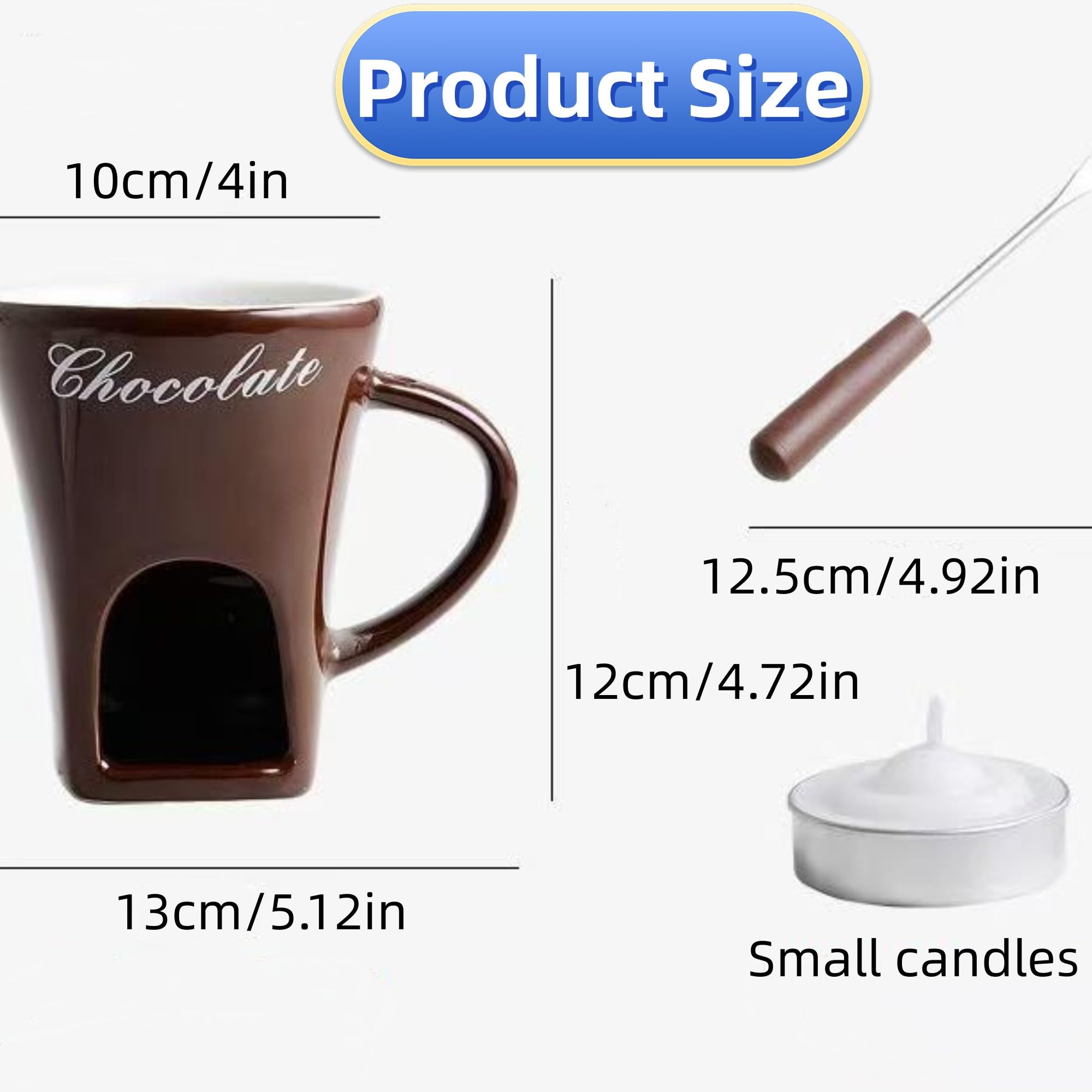 Red ceramic Fondue Cup with handle shown for cozy gatherings and dips.
