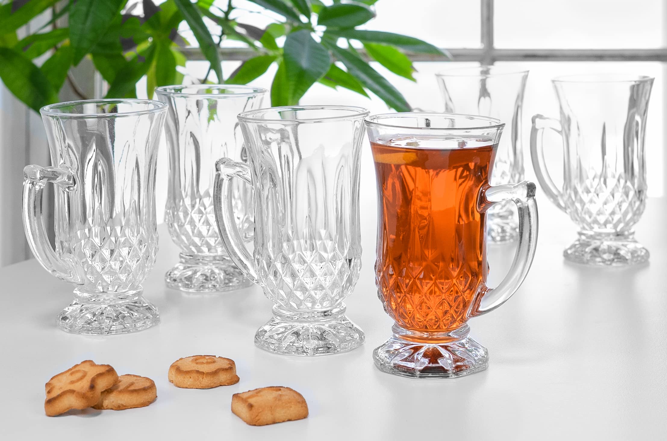 Red Co. dishwasher-safe glass teacups for easy cleanup