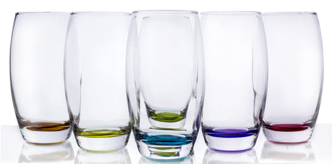 Red Co. Durable 16 oz glass ideal for water, juice, or cocktails.