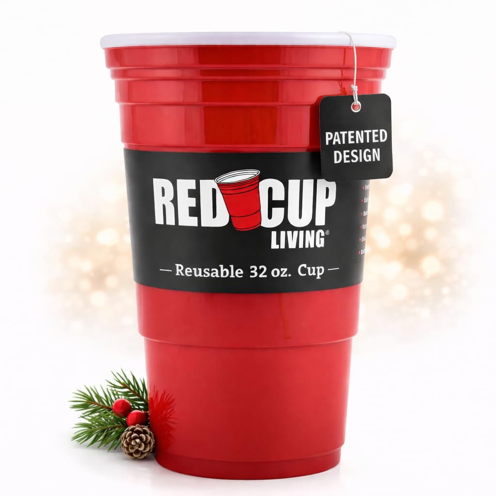 Red Cup Living 32oz tumbler insulated preserves hot or cold drinks on the go.