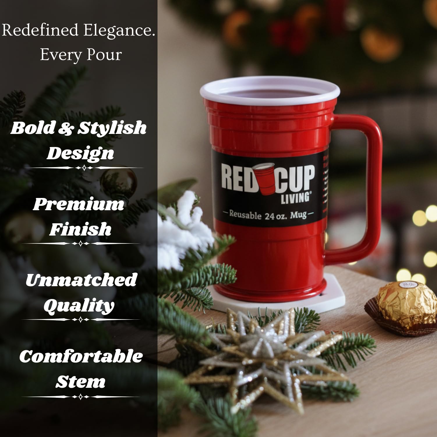 Red Cup Living dishwasher-safe beer mug for easy cleanup.