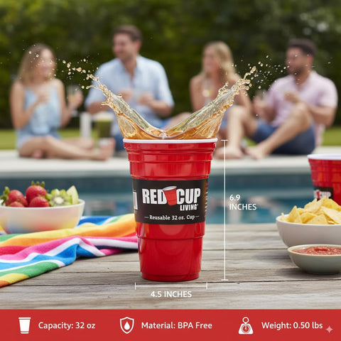 Red Cup Living iconic red cup style adds nostalgic vibe to gatherings.
