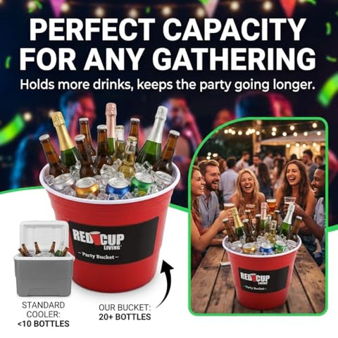 Red Cup Living unbreakable beverage tub withstands busy party use with confidence.