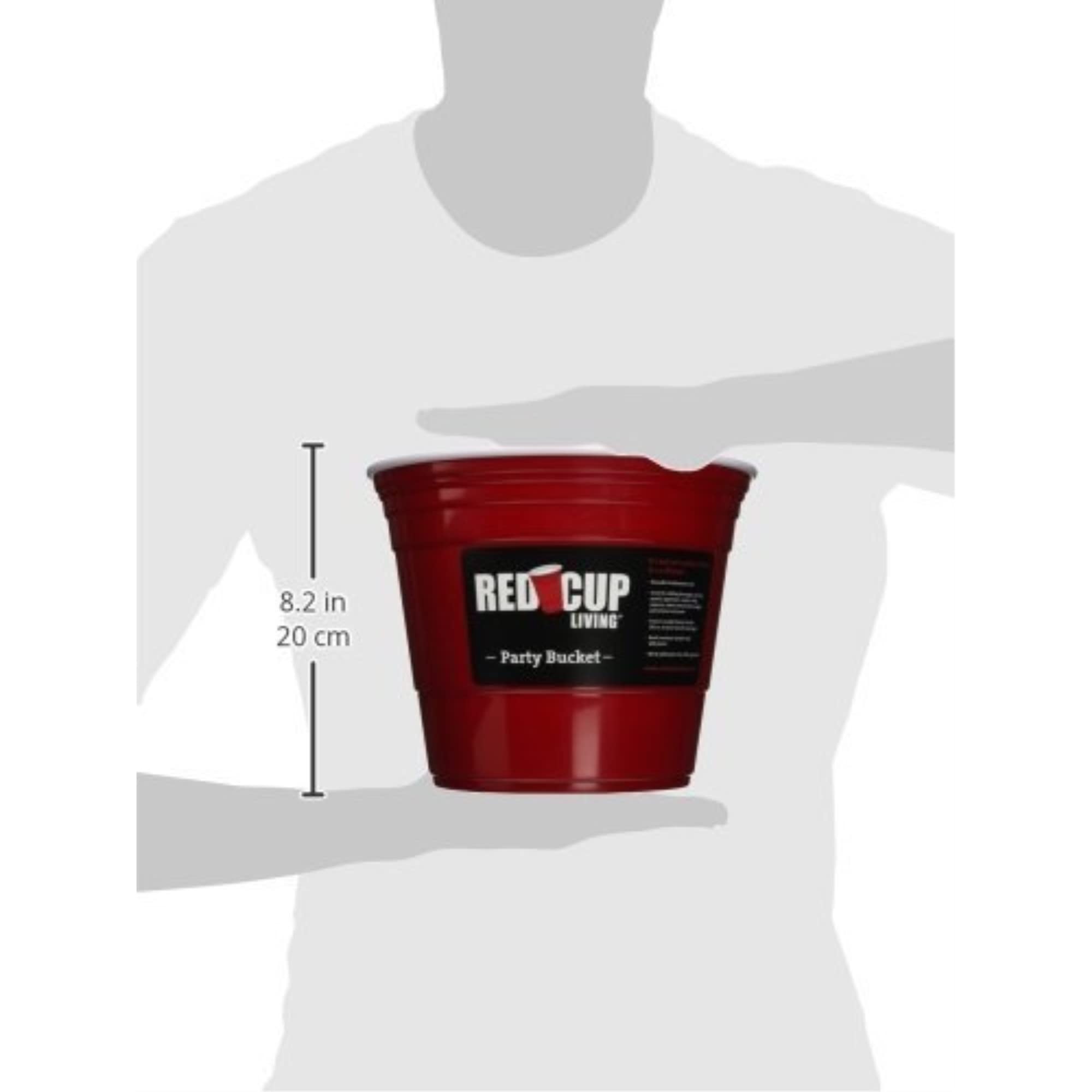 Red Cup Living versatile cocktail bar ice bucket fits drinks and snacks at parties.