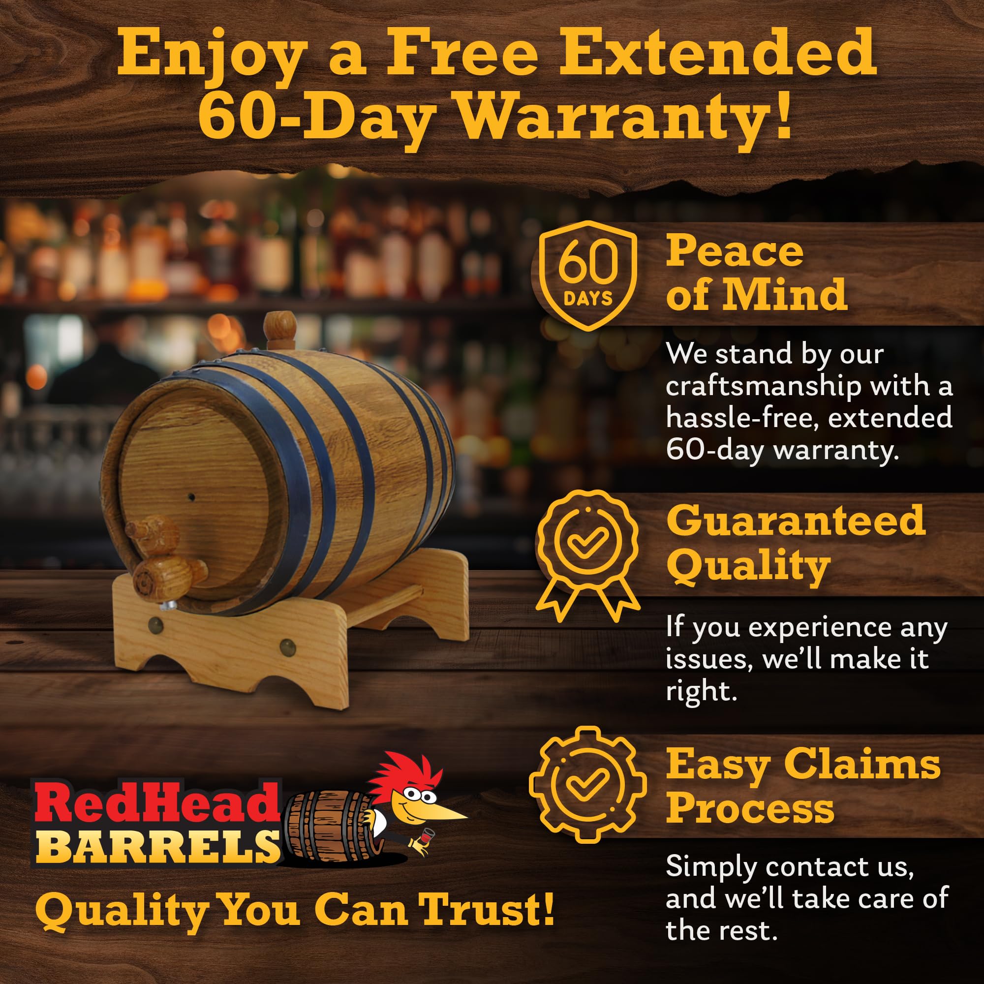 Red Head Barrels barrel capacity around 750ml for small-batch aging