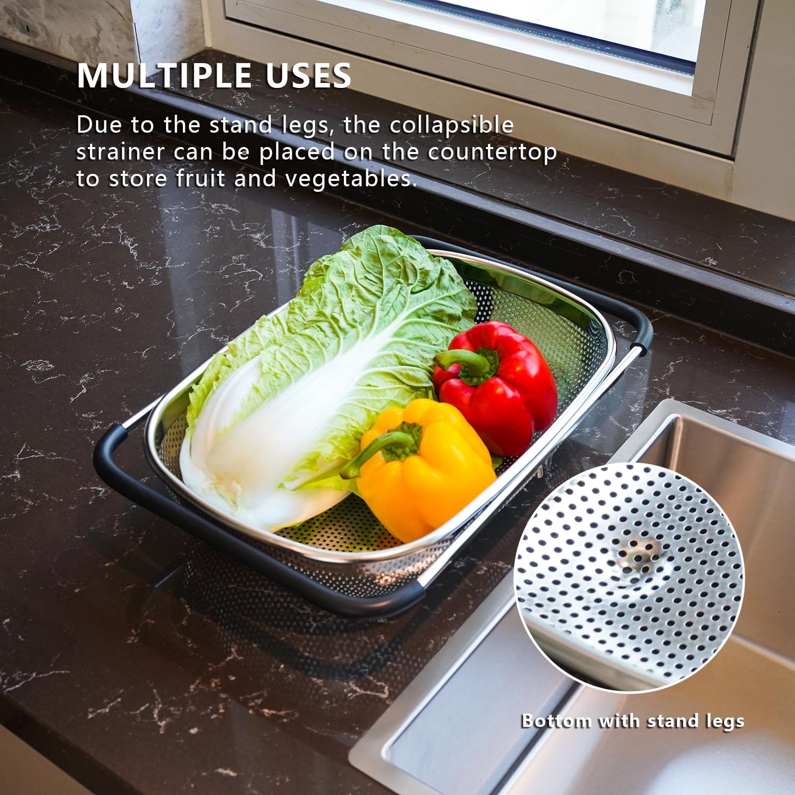 REDANT dishwasher-safe colander cleans up easily after cooking.