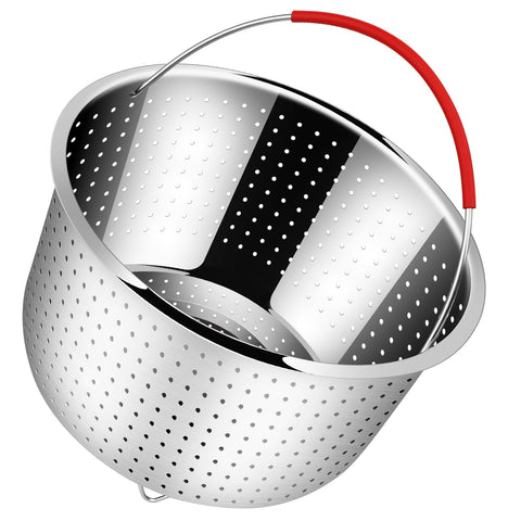 Redant nestable stainless-steel steamer basket shows compact storage and durable build.