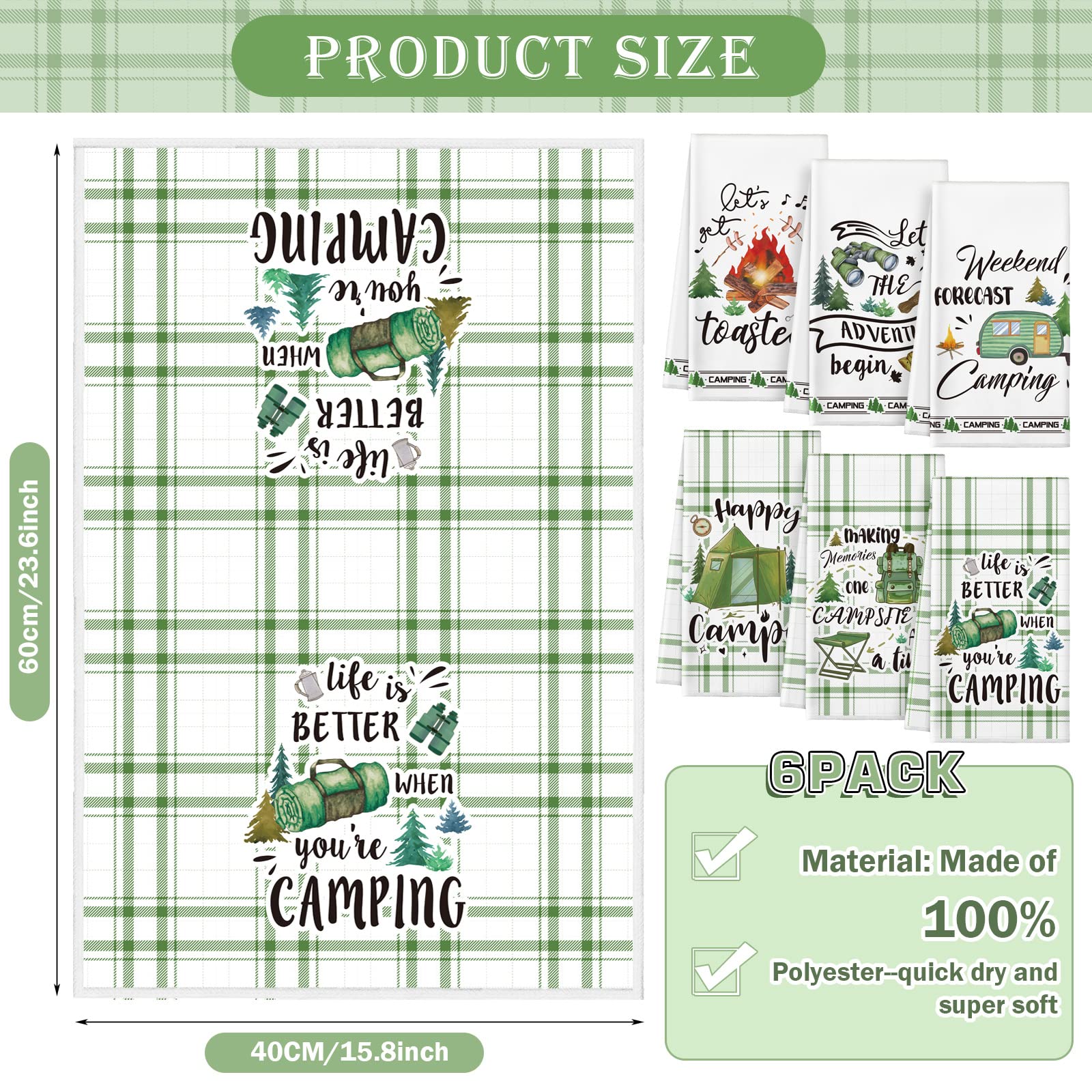 Redbaker kitchen towels with hanging loop for easy drying and storage.