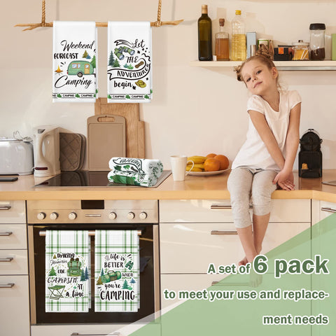 Redbaker six-piece camping towel set for multipurpose use at home and trips.