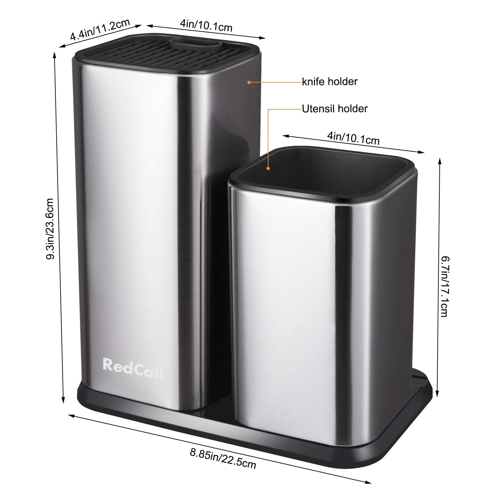 RedCall brushed stainless steel finish resists fingerprints for a sleek look