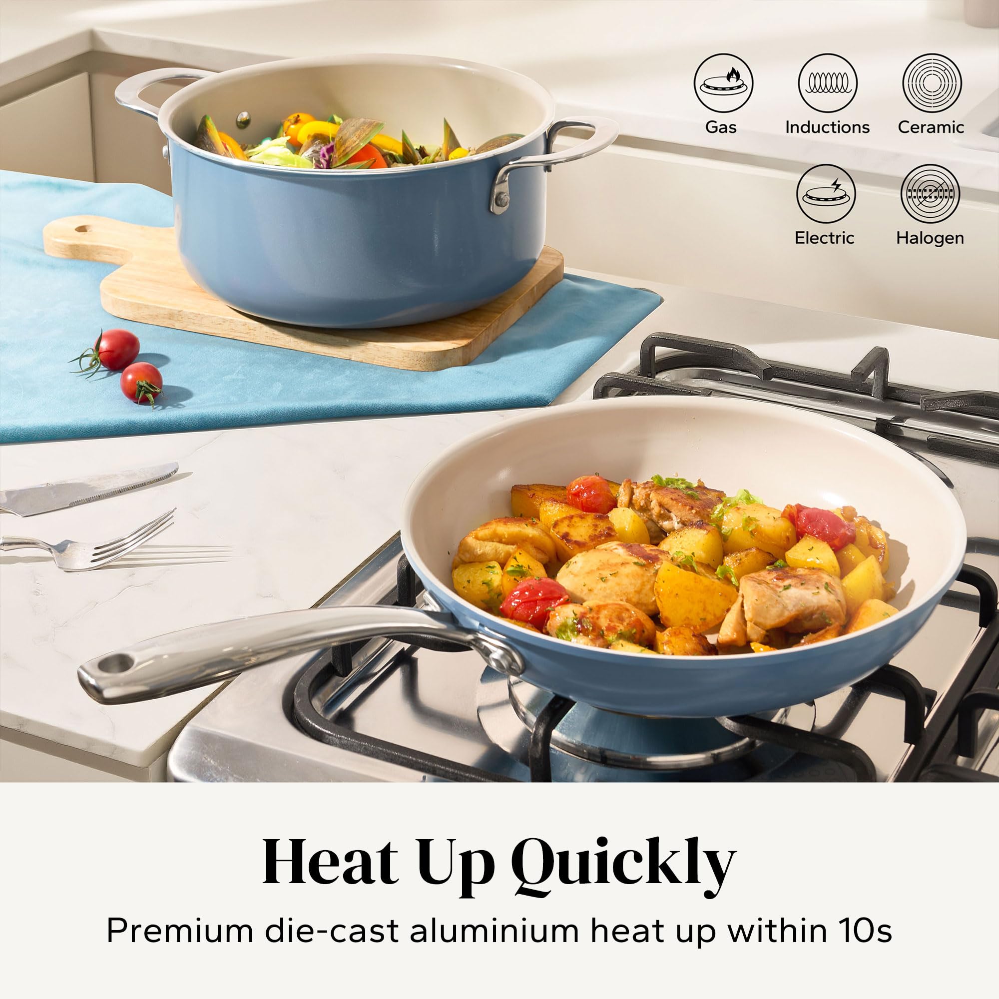 Redchef 5qt stock pot for soups and stews with steady heat.