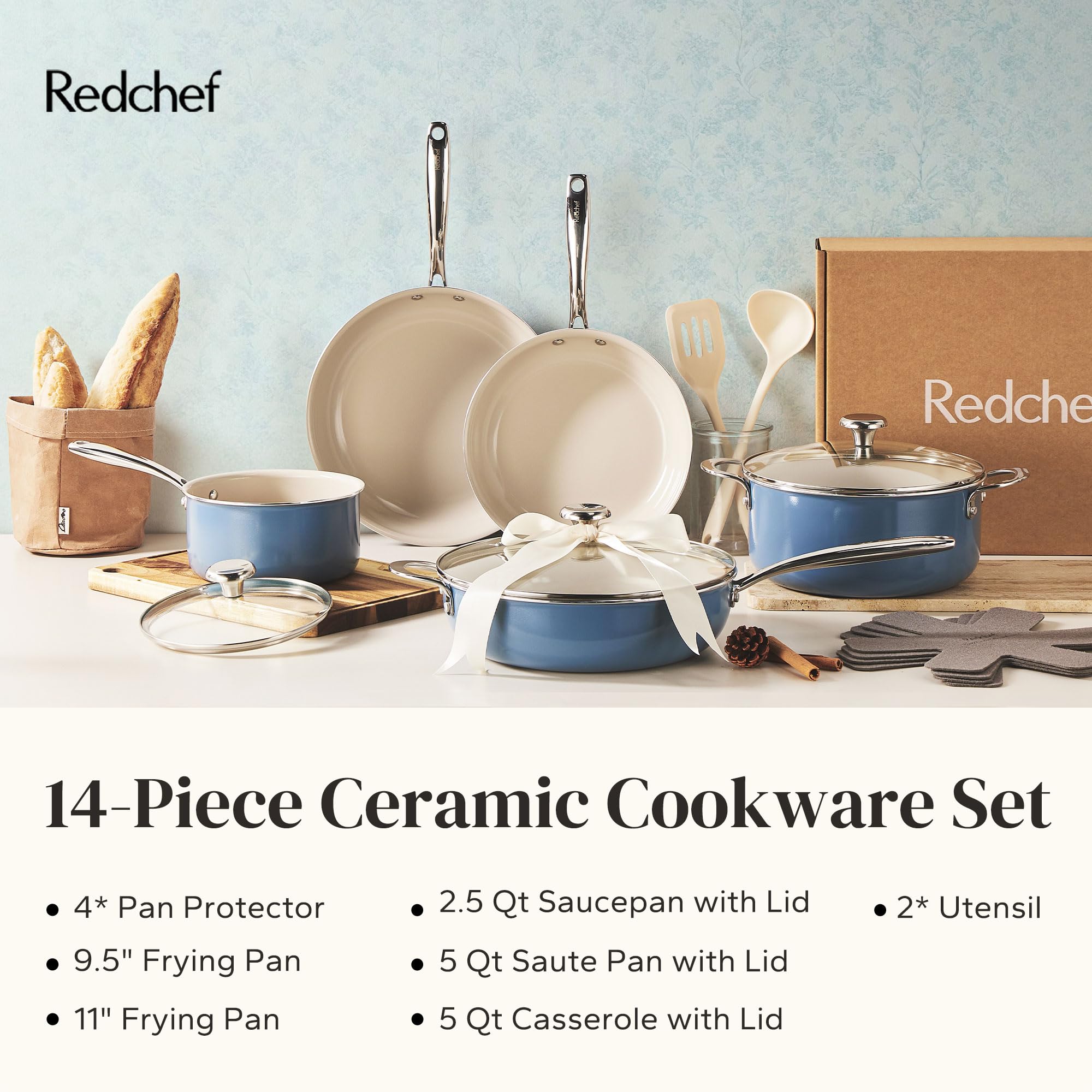 Redchef pot protectors help defend surfaces during stacking and storage.