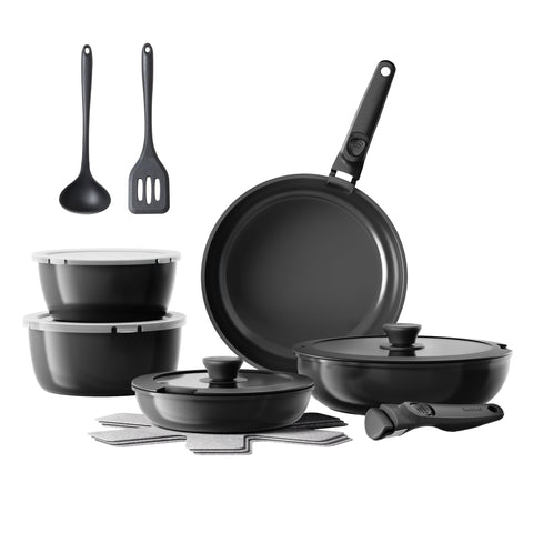Redchef 16-piece ceramic cookware set in kitchen for versatile, non-toxic cooking