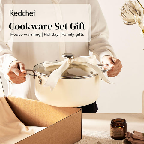 Redchef silicone utensils shown with nonstick surface protection
