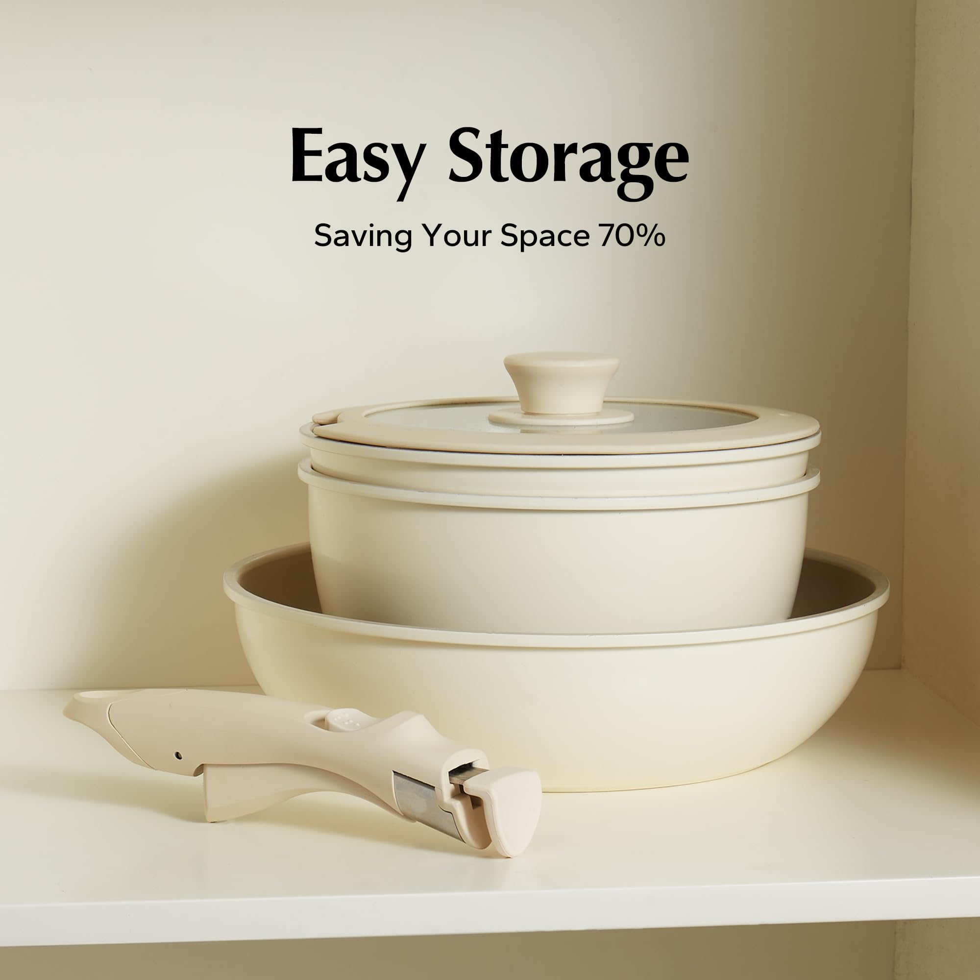 Redchef optimal stack storage shows space savings when handles are off