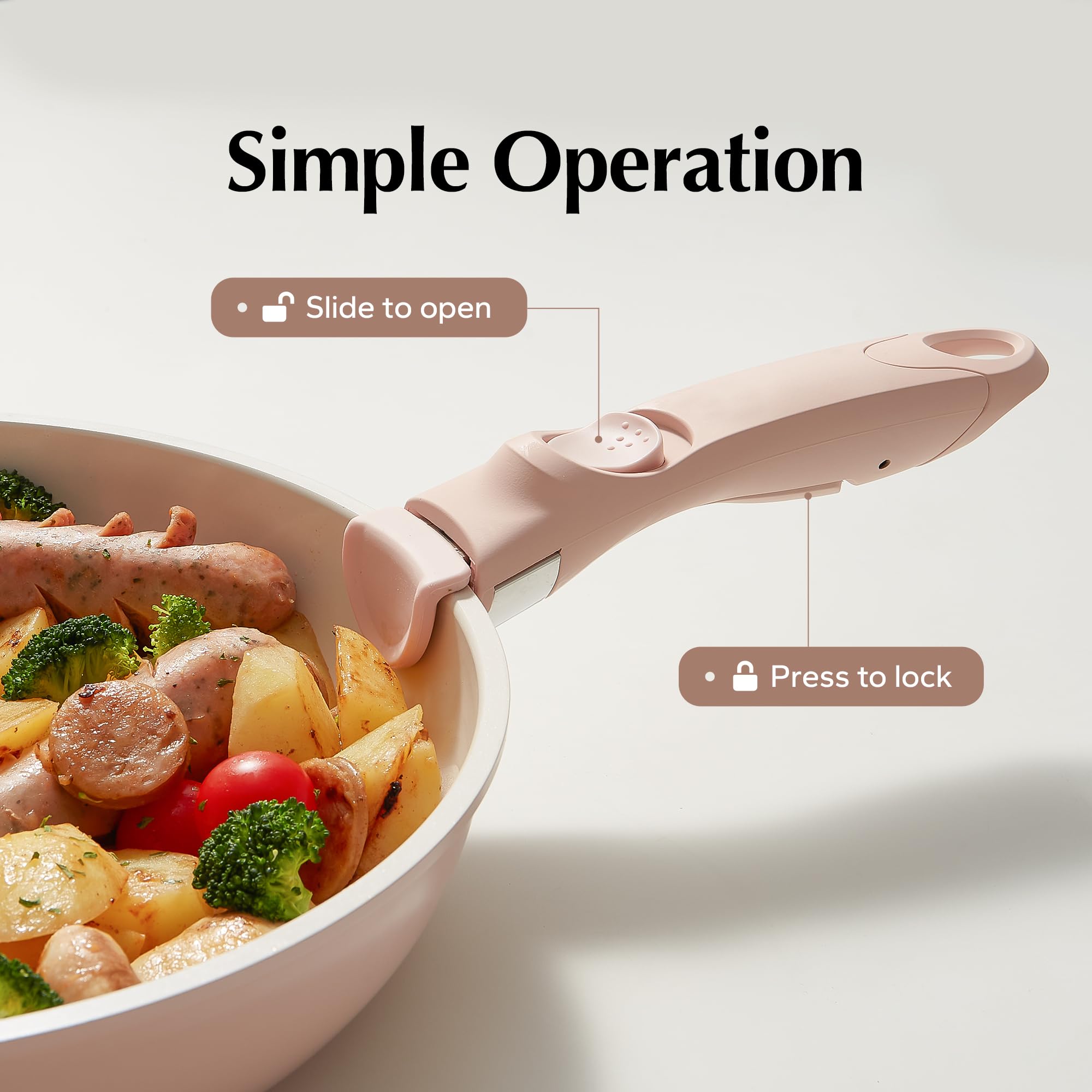Redchef removable handle stainless-steel profile offers durable grip for cooking