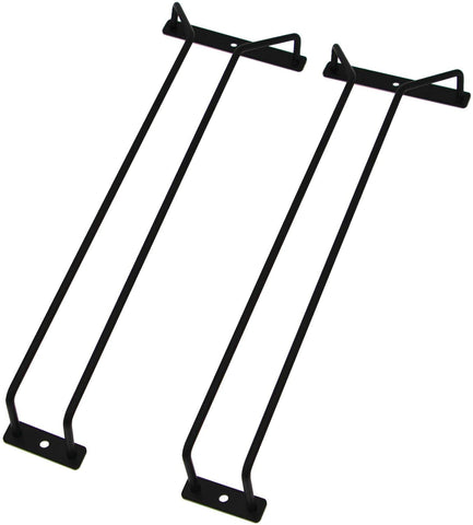 RedDreamer 14-inch black wine glass rack mounted under cabinet for organized stemware.