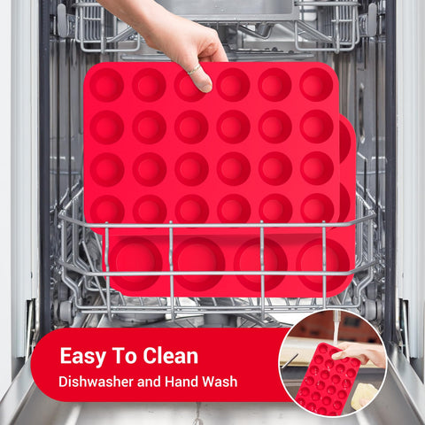 Redfly compact storage muffin pan fits in drawers for holiday prep.