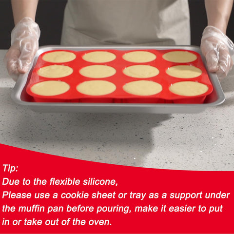 Redfly silicone cupcake pans with jumbo and regular sizes for family-friendly treats.