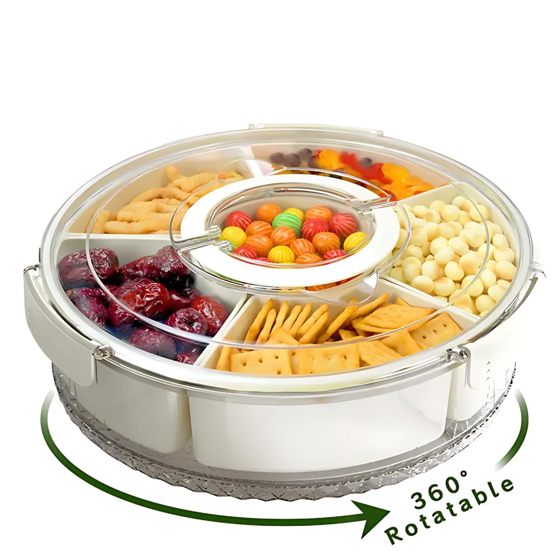 RedRoko leak-proof lid sealing the rotating tray to prevent spills.