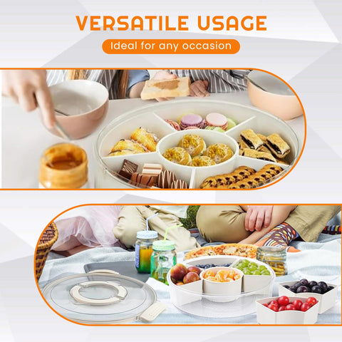 RedRoko portable rotating snack box for on-the-go family snacking.