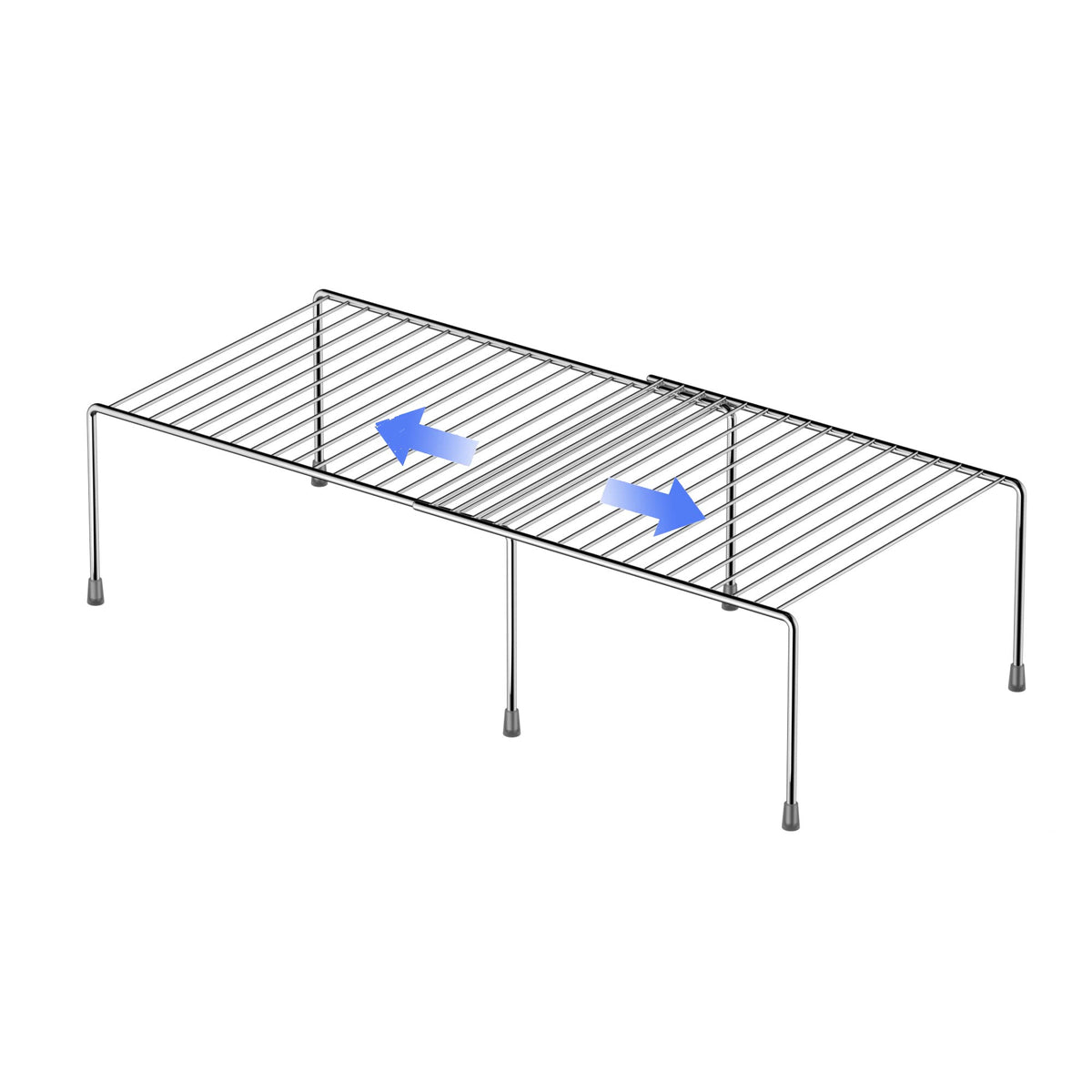 Redrubbit expandable metal kitchen shelf, extended length for versatile space customization.